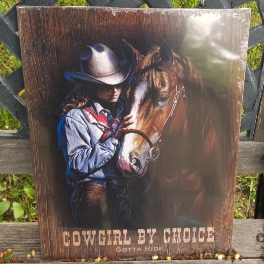 Cowgirl By Choice Metal Sign